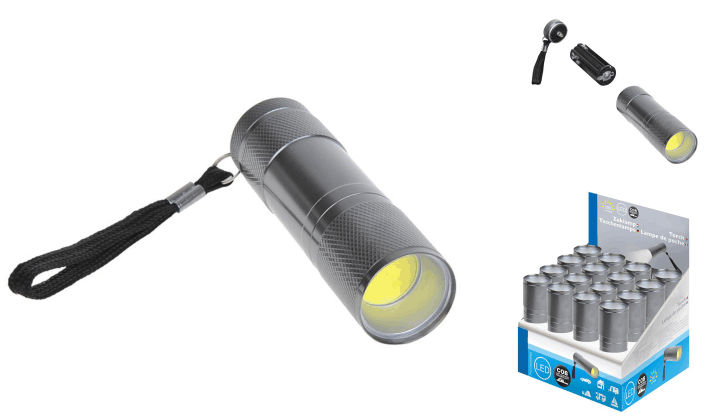 COB-LED Taschenlampe Aluminium