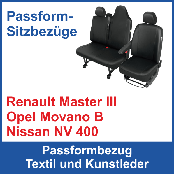 Passform Transporterbezug Renault Master III, Opel Movano B, Nissan NV 400